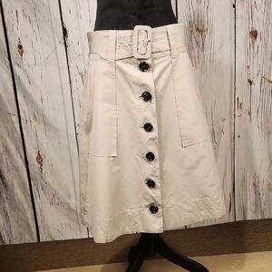 Madewell Trench Cotton Blend Skirt Belted 10